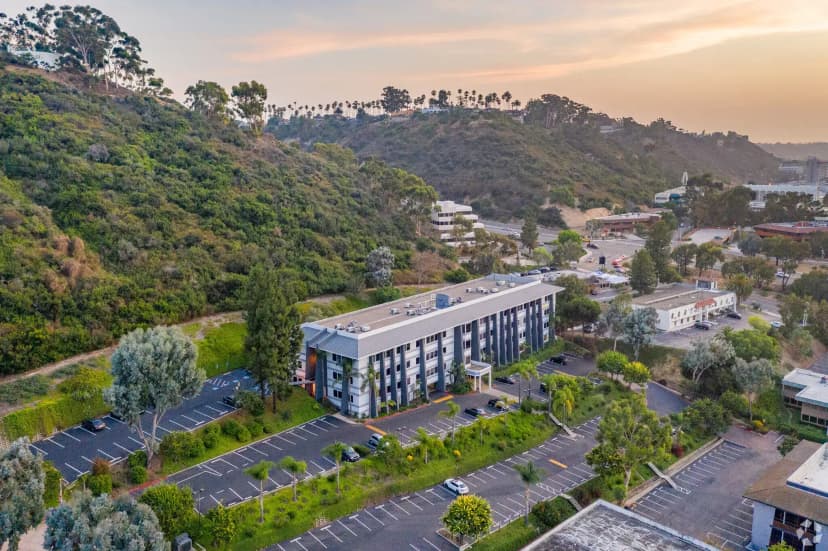 Aerial view showing parking